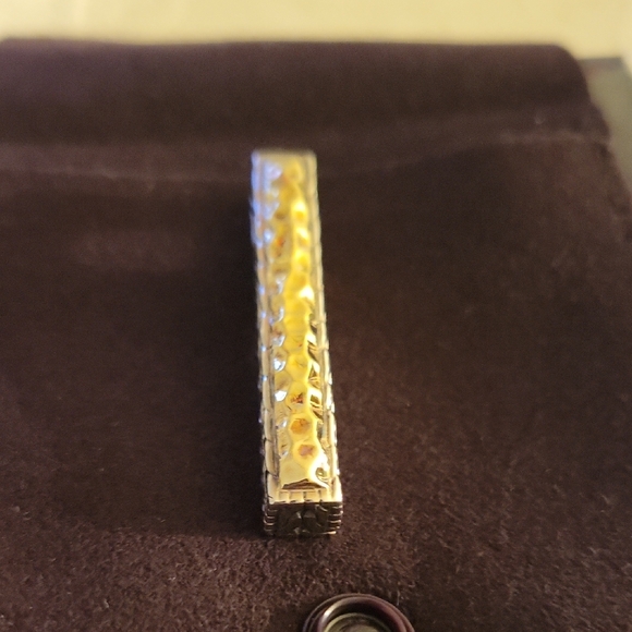 John Hardy Gold and Silver Textured Bar Pendant.925